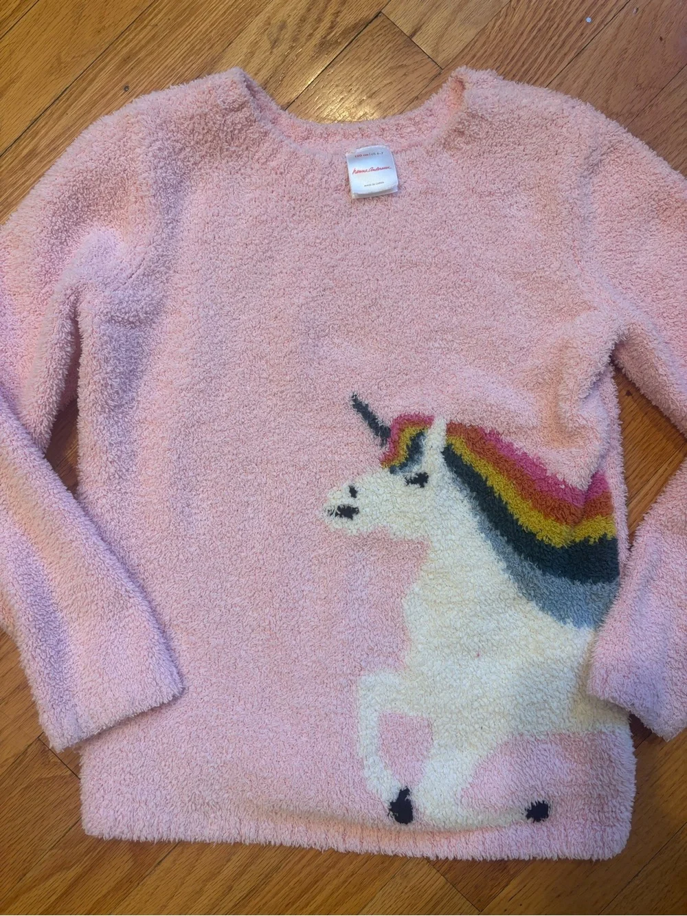 Hannah Anderson - Pink Unicorn Cozy Crewneck Sweater - Sz 6/7Y